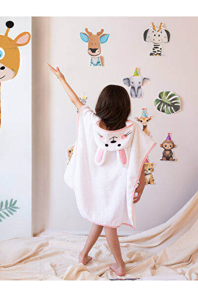 zenginhome Poncho Children's Bathrobe - Beach Towel 100% Cotton (3-8 Years)