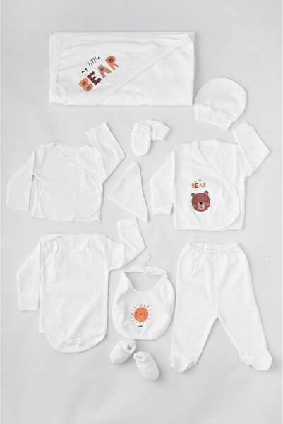 Minor Angelo %100 Organik Pamuk 10'lu Yenidoğan Bebek Hastane Çıkış Seti