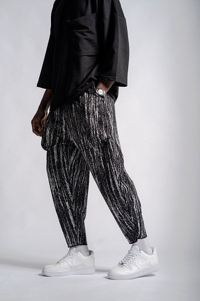 Superbluemexico Παντελόνι με φαρδύ μπαλόνι με υφή Unisex Ethnic Pattern