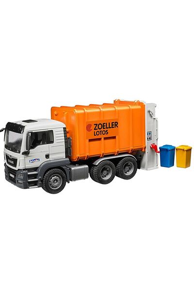 Bruder Bruder Man TGS Rear Loading Garbage Truck Orange 03762