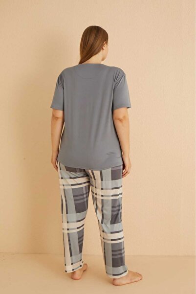 MEBA Γυναικείο Σετ Πιτζάμες GreyLycra Milan Oversize / R1544