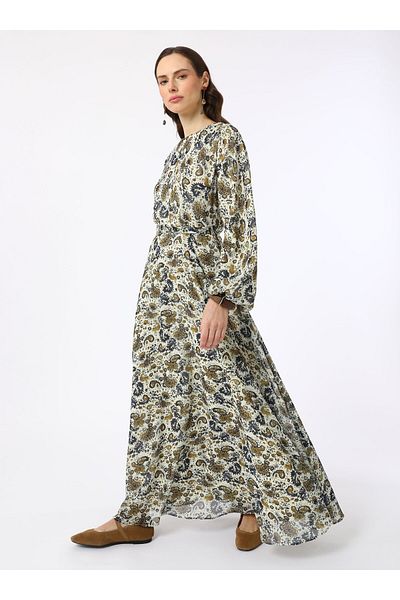 Benin Detailed Chiffon Hijab Binding - Benin Shawl Pattern Dress