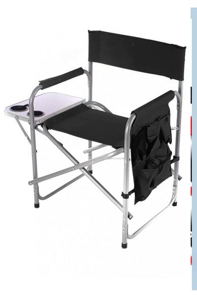 Cady One Lightweight Portable Folding Chair with Side Table and Cup Holders for Camping and Hiking