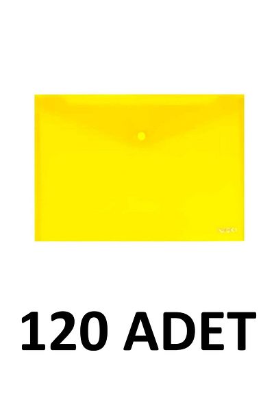 Noki 120 Pcs Clear A4 Snap Closure File Envelope File Yellow