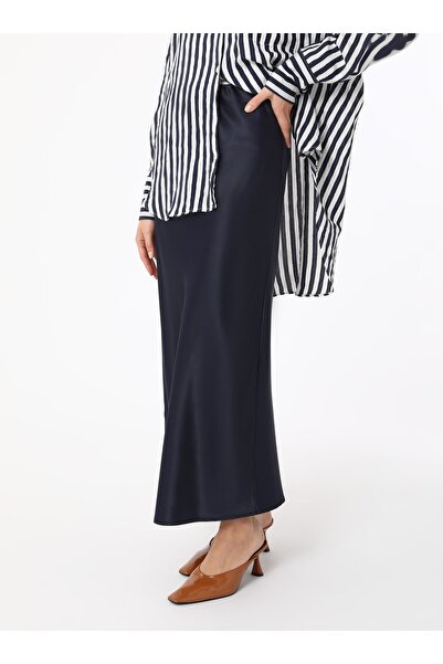 Refka Спідниця А-силуету з атласної тканини - темно-синя - Refka