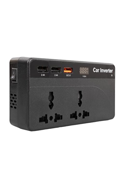 Powermaster CZ01/12V-24V 12-24 VOLT 200 WATT 3 USB GİRİŞLİ ARAÇ POWER INVERTER