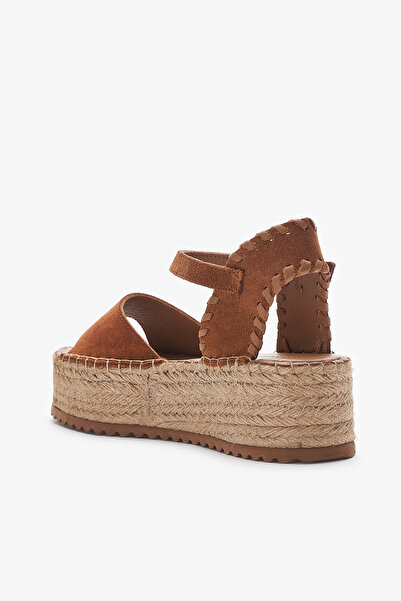 Louis Cardy Calas Tan Genuine Leather Women's Espadrille Sandals
