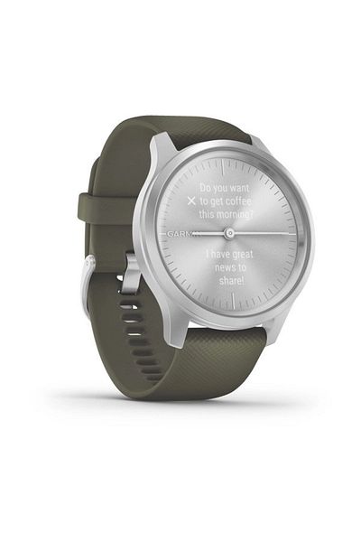 Garmin GARMIN VIVOMOVE STYLE, SILVER ALUMINIUM CASE WITH MOSS SILICONE BAND