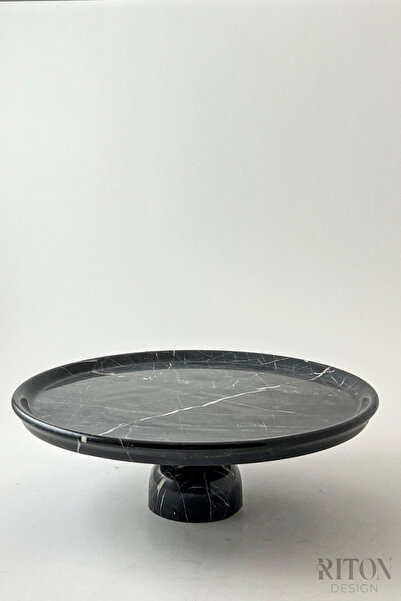 RİTON Royal Mermerden Yapılmış Ayaklı Tatlı Tabağı | Şık ve Zarif