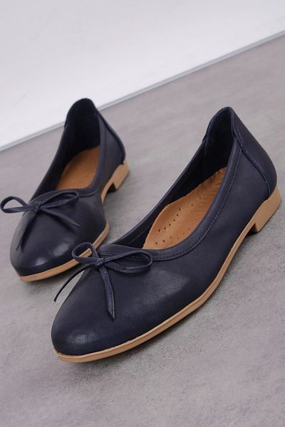 Lal Shoes & Bags Virtus női valódi bőr masni részletes balerina-tengerkék