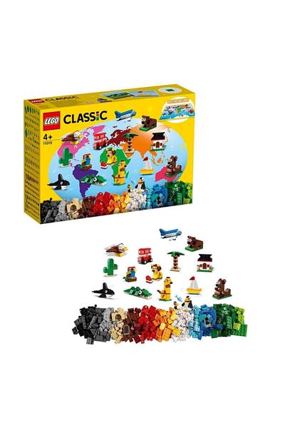 LEGO Classic World Tour 11015 - Toy Building Set with Animal Toys (950 Pieces)