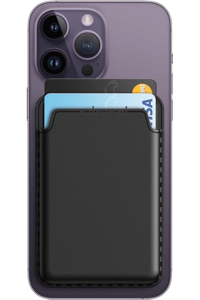 m.tk moveteck Magsafe Cüzdan Manyetik Deri Kartlık Tüm Magsafe Telefonlar ile...