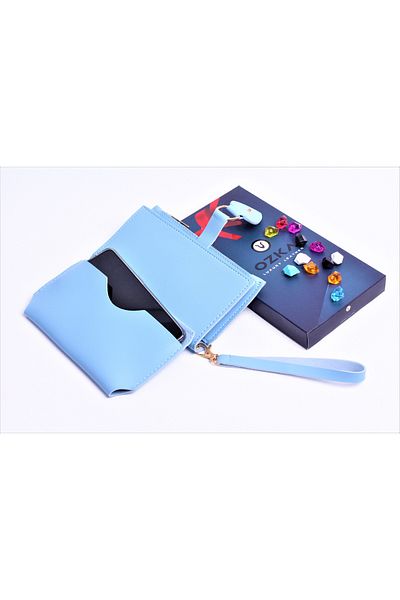 Ozka Leather Collection PORTOFEL DE FEMEI TREND SPADE CLIP DE PIELE OZKA CU COMPARTIMENT TELEFON - Cadou breloc!
