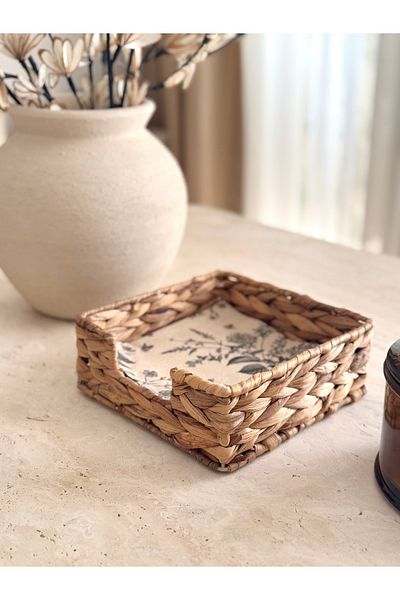 Dekorzdükkan Wicker Square Napkin Holder