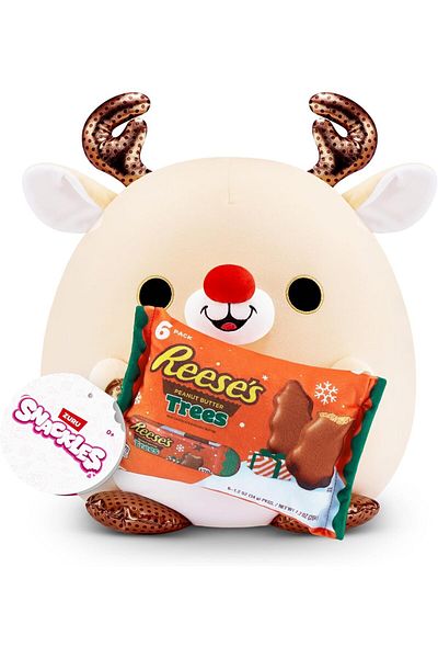 Zuru Snackles Christmas Reindeer And Reeses Peanut Butter Plush 14 Inches