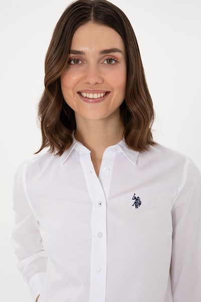 U.S. Polo Assn. Women's White Long Sleeve Basic Shirt 50298113 -Vr013