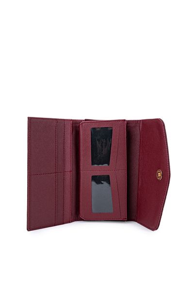 minebag Portofel de dama din piele artificiala cu detalii Rosu Claret ZC183