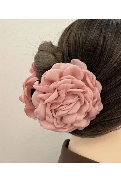 Modex Přezka s pudrově růžovou růží (Velikost: 8 cm)