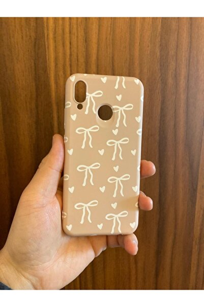 Newon حافظة هاتف هواوي P20 LITE بشريط/فيونكة مطبوعة من الداخل مخملية