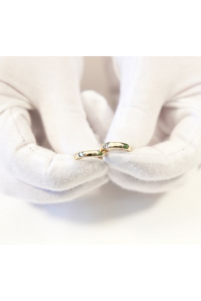 momqi Vip Steel Gold Color Minimal Hoop Steel Earrings