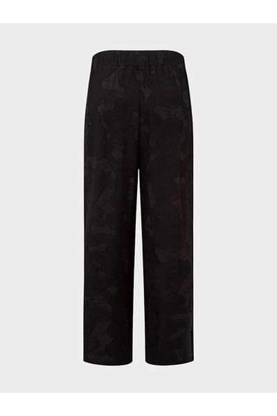 RİVUS Jacquard Pleat Detailed Wide Leg Trousers - Black