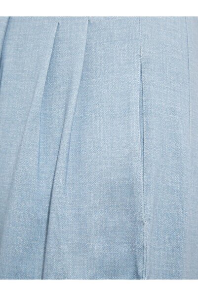 RİVUS Pileli Bol Geniş Paça Pantolon - Mavi