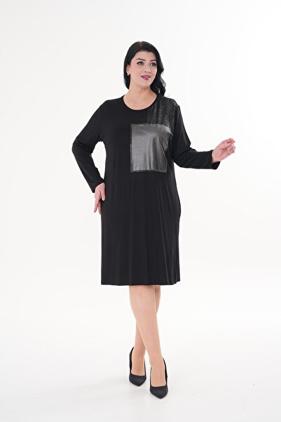 Siyezen Large Size Stone Printed Oversize Dress