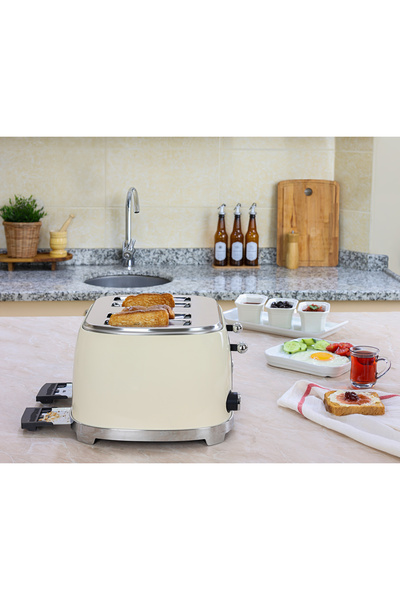 Zilan Φρυγανιέρα Retro ZLN1214, 4 φέτες ψωμί, 1500W, 6 βήματα, απόψυξη, ζέσταμα, αντιολισθητικά πόδια