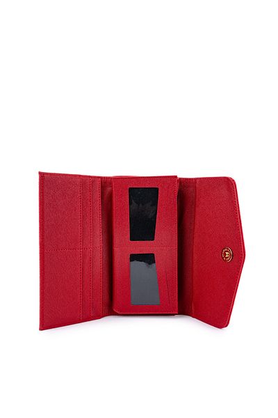 minebag Women's Red Detailed Faux Leather Wallet Zc183