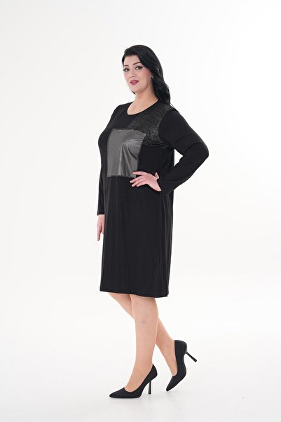 Siyezen Large Size Stone Printed Oversize Dress