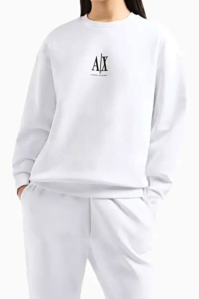 Armani Exchange Women's Crew Neck Sweatshirt - White