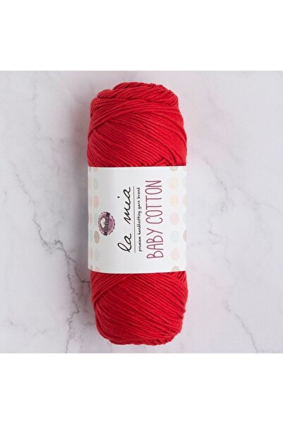 N&M STORE La Mia Baby Cotton Red Hand Knitting Yarn - L033 - 33634