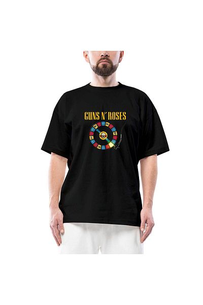 Z zepplin Μπλουζάκι Guns N Roses με μαύρο υπερμεγέθη πινακίδα