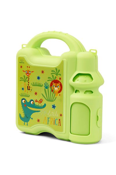 Eazy Kids صندوق غداء مع زجاجة - أخضر