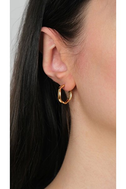 Arpaş 22 Ayar Altın Dalgalı Halka Küpe