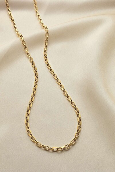 Cenova Jewelry 14 Ayar Altın Ataç Zincir Erkek Kolye