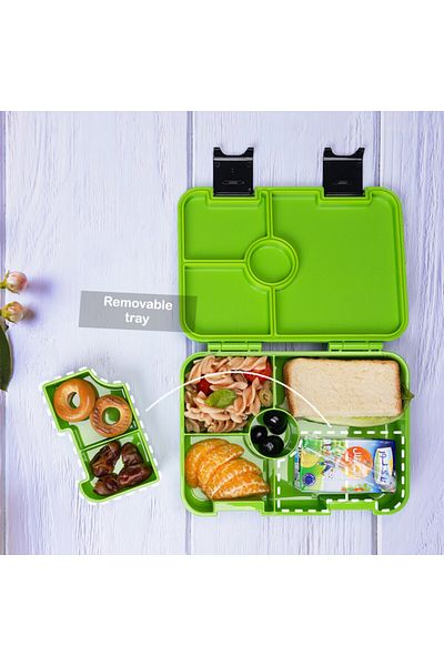 Eazy Kids صندوق غداء بينتو قابل للتحويل 6 و4 مع مجموعة قاطعة شطائر - وقت الهدف