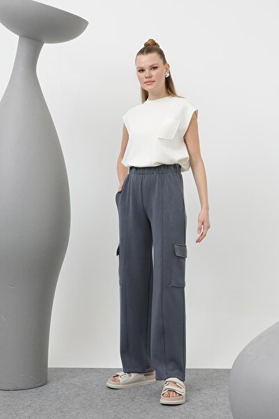 Soul Kadın Cep Detaylı Eşofman - 32156PNT - Antrasit