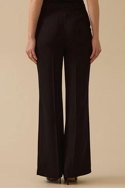 SEÇİL Women's Button Detailed Wide Leg Trousers with Pockets - Black