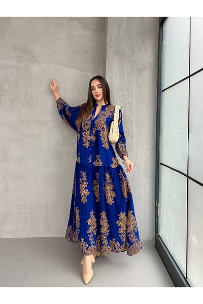 PREMİER VİE Teseeür New Season Tac Pattern Summer Viscose Dress