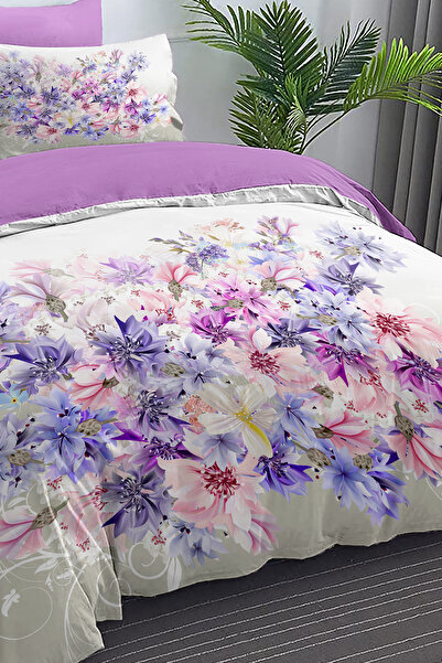 MonoHome Husă de pilota dublă 100% bumbac Oeko-tex ® Flori de liliac țesute speciale certificate