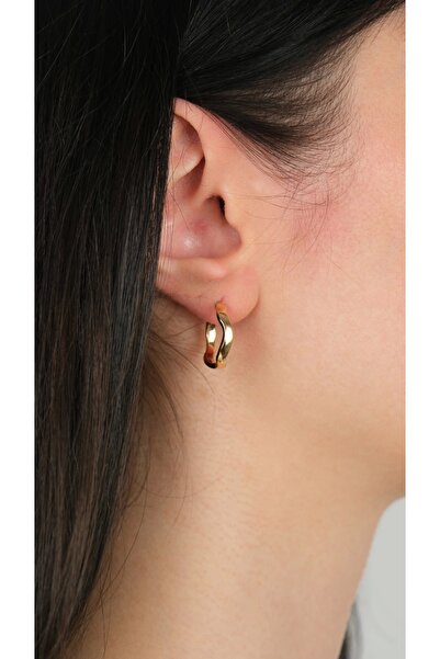 Arpaş 22 Ayar Altın Dalgalı Halka Küpe