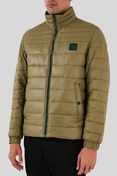 BOSS Su Tutmaz Regular Fit Dik Yaka Erkek Hafif Şişme Mont Bej