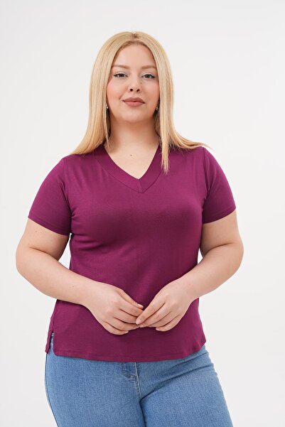 Siyezen Large Size V-Neck Bamboo Tshirt