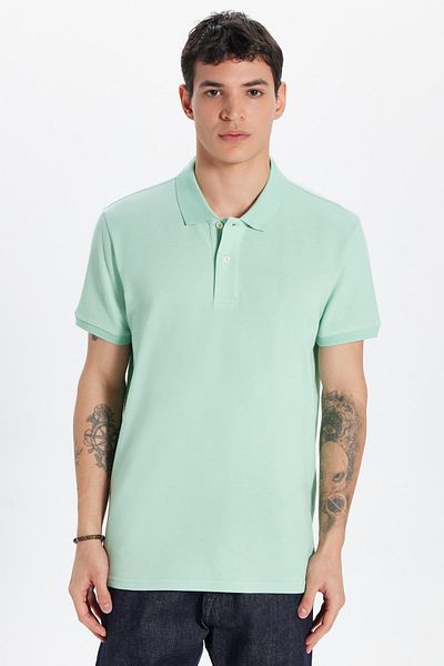 Tudors Ανδρικό T-shirt Slim Fit Slim Fit 100% βαμβακερό πράσινο γιακά πόλο