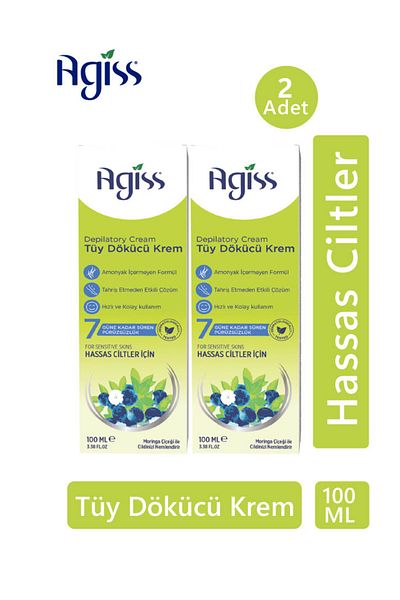 AGISS Depilatory Cream Sensitive Skin 100 ml 2 Pack