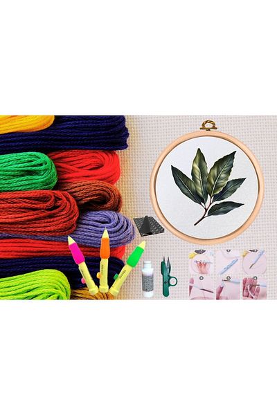 MBB ETİCARET Punch Set Embroidery Set with Hoop DIY Set Series 119