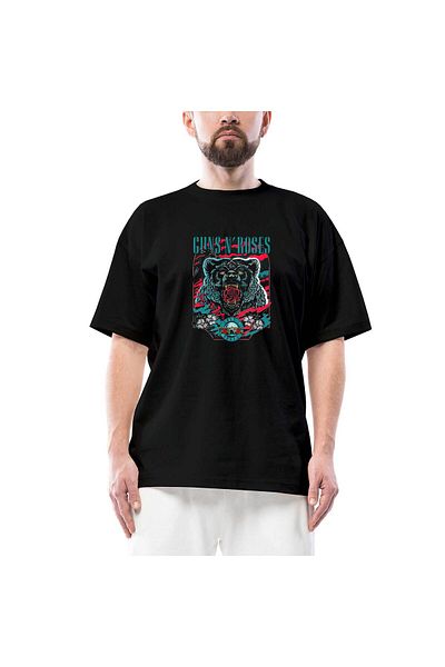 Z zepplin Guns N Roses Bear Black Oversize T-Shirt