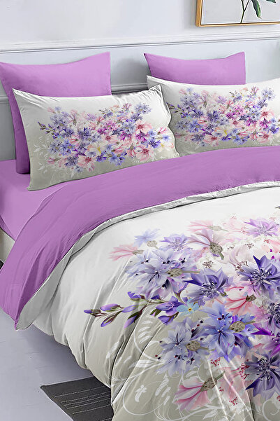 MonoHome Husă de pilota dublă 100% bumbac Oeko-tex ® Flori de liliac țesute speciale certificate