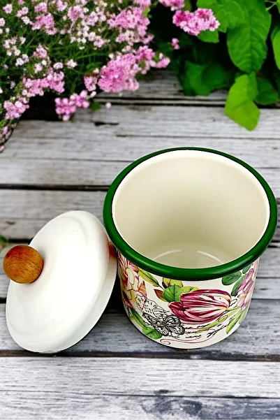 İnci Emaye 1.3 Liter Enamel Jar - Spice Bowl, Dowry, Gift, Yogurt Fermentation, Multi-Purpose